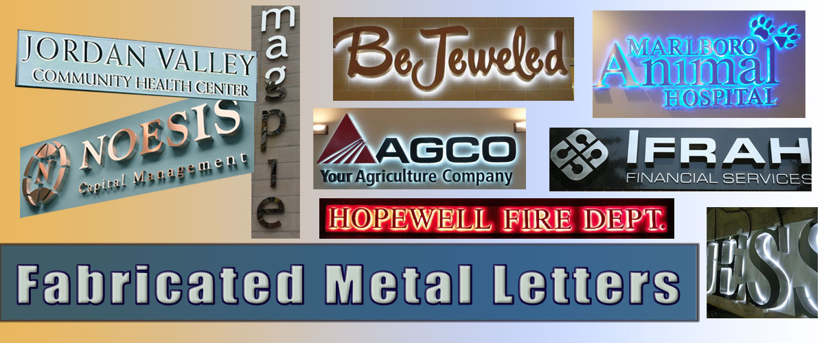 Zip Fabricated Metal Sign Letters